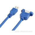 USB3.0 to Panel-Mount Extension Cable with Embedded Nuts